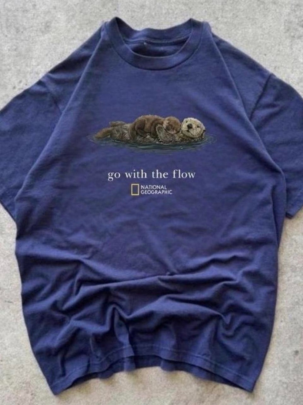 Gildan Navy T‑Shirt with Otter Graphic